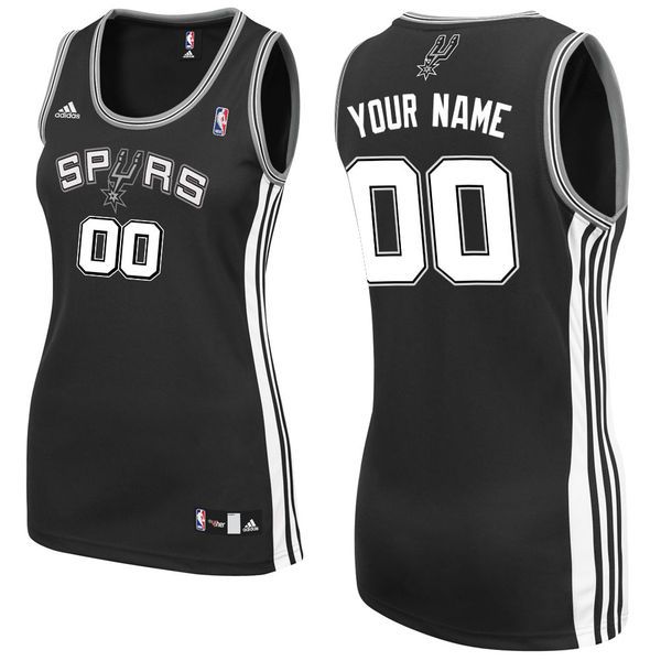 Adidas San Antonio Spurs Women Custom Replica Road Black NBA Jersey